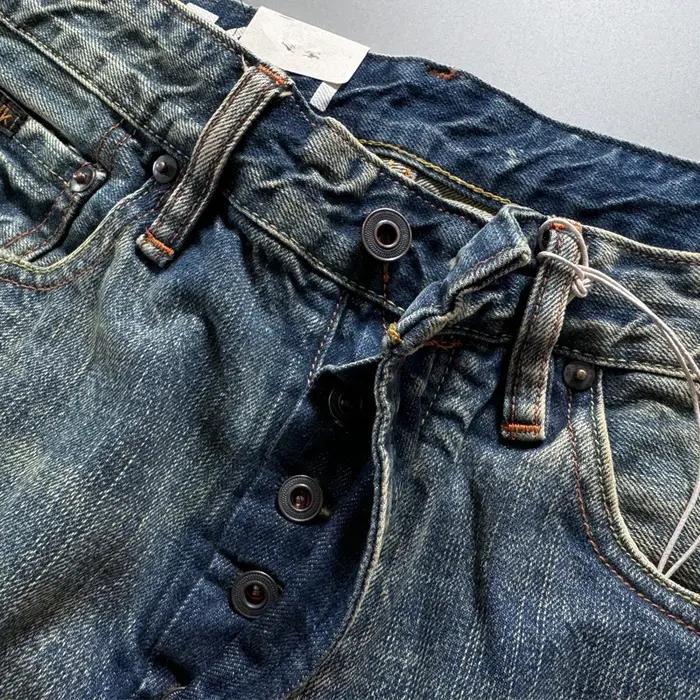Jean en denim selvedge bleu indigo japonais pour homme, coupe droite, 13,5 oz, artisanal, vintage, l