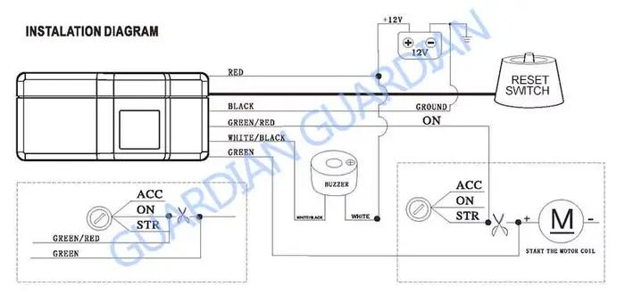 GA-16 Antidémarrage 2.4G Sans Fil Anti-Hijacking Moteur Verrouillage Système D'alarme De Voiture Cir