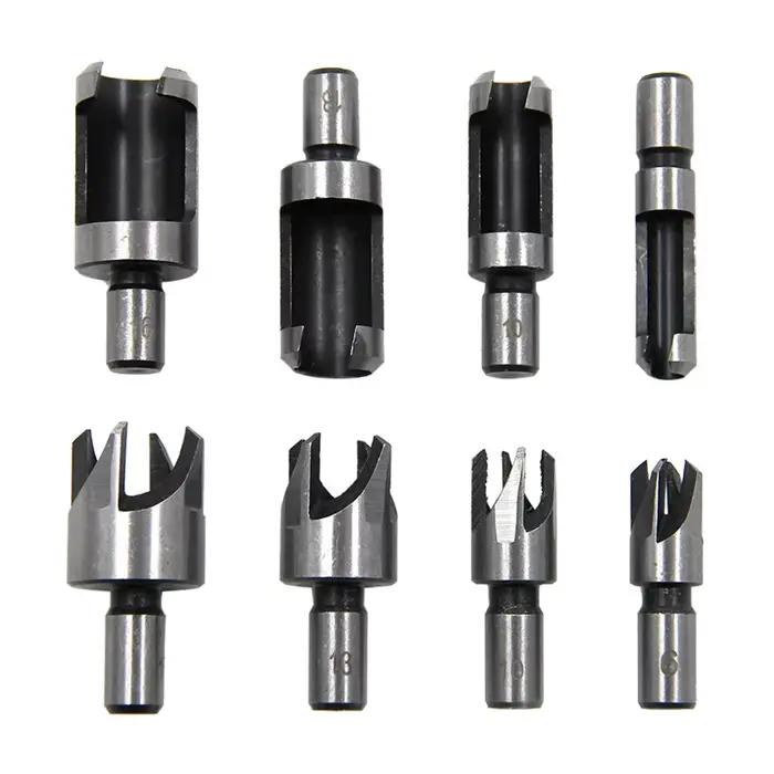 4pc seau poignée ronde/bouchon en bois à griffes trou foré pour le travail du bois, des outils de co