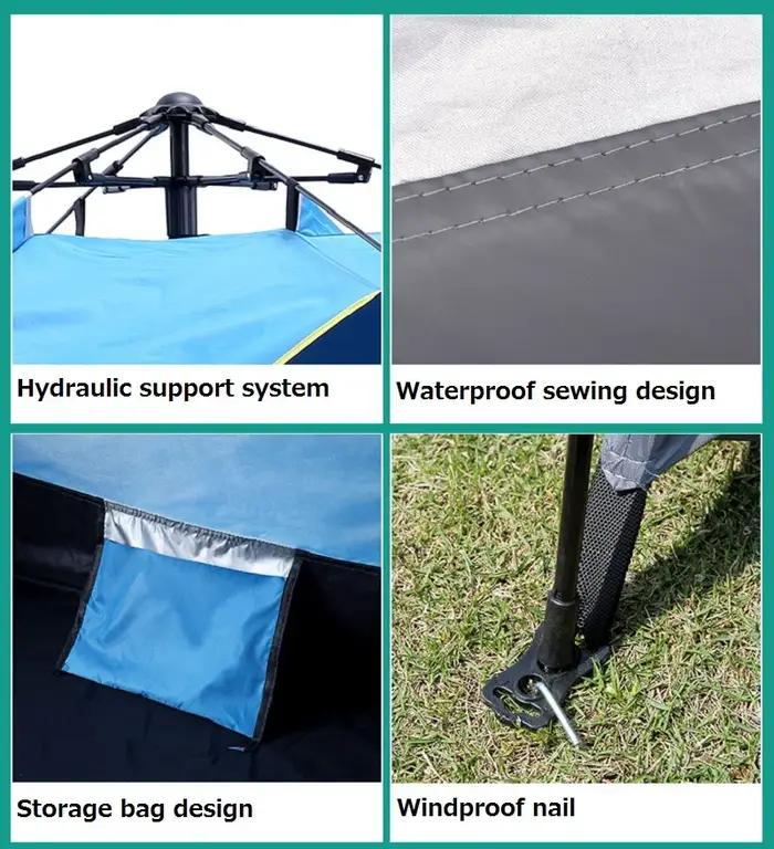 Tente de camping entièrement automatique, anti-pluie, coupe-vent, anti-UV, pop-up, tentes extérieure