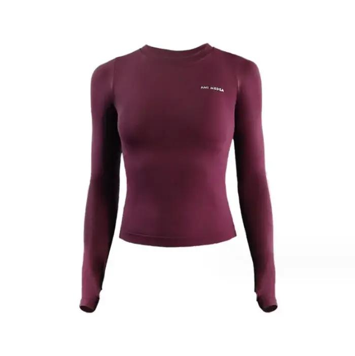 Manches longues Chemises De Yoga Sport Top Fitness Vêtements Porter pour Femmes Gym Femme Jersey Muj