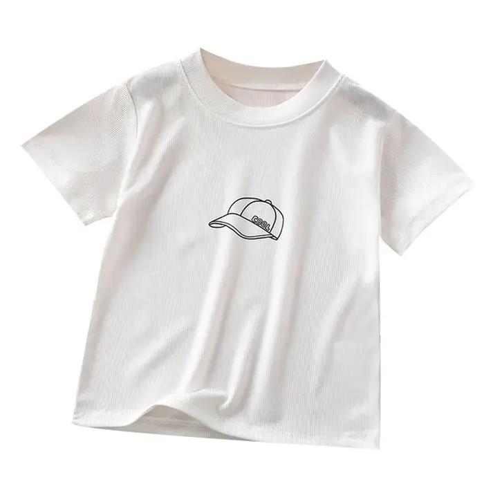Nouveaux vêtements d'été pour enfants, t-shirt à manches courtes mignon, hauts décontractés pour gar