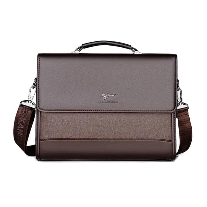 Porte-documents en cuir PU pour hommes, sac à main de styliste, mode Business, messager à bandoulièr