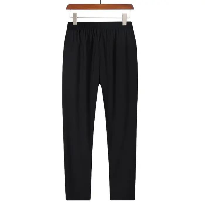 Pantalon de sport respirant en soie glacée pour hommes, séchage rapide, absorbant la sueur, conforta