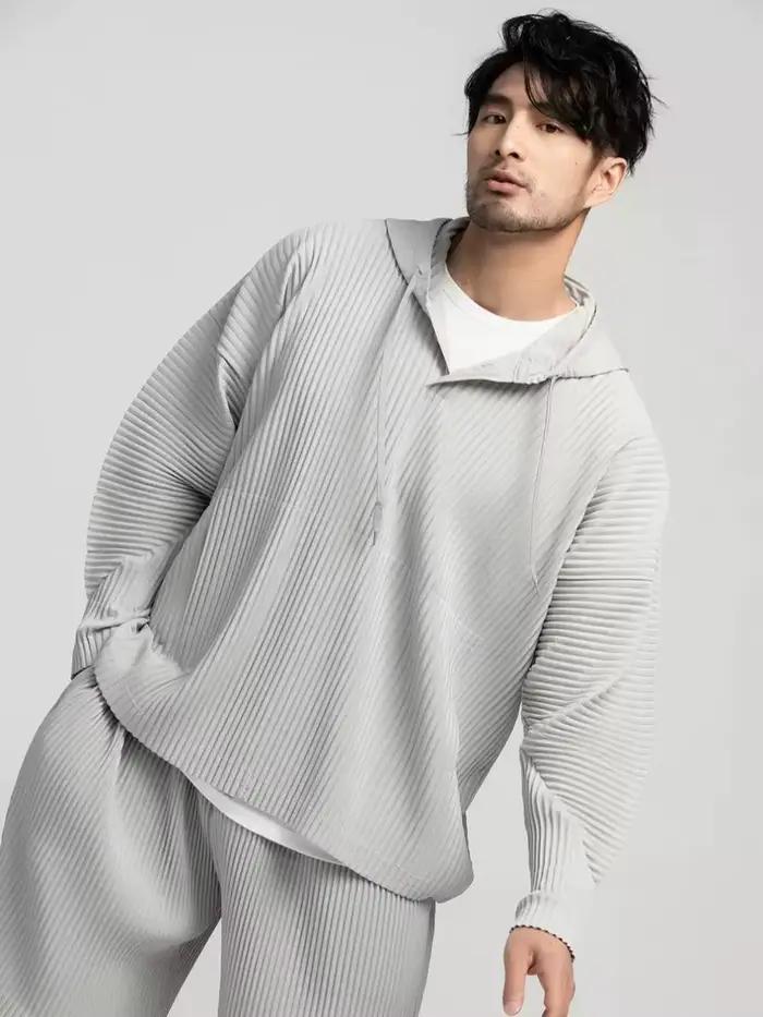 ATA YAKE-Sweat à Capuche Plissé pour Homme, Respirant, At Proximity, Wstring, Haut Décontracté
