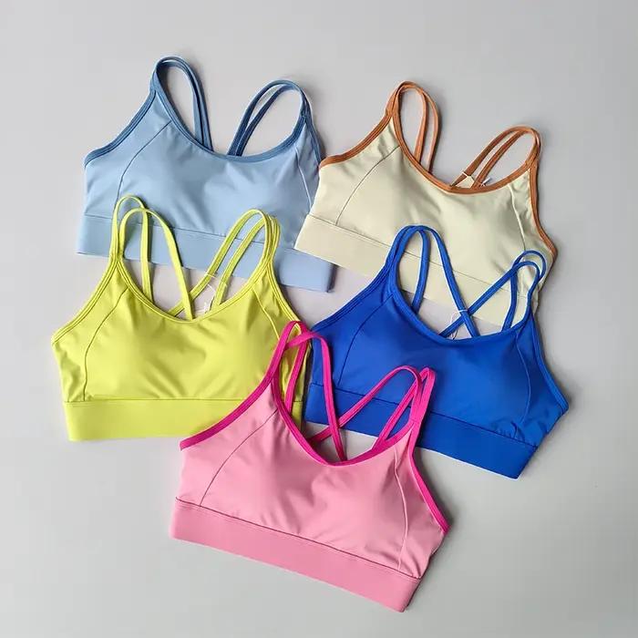 Femmes Sport soutien-gorge haut Push Up Fitness fixe avec coussinet Yoga soutien-gorge sous-vêtement
