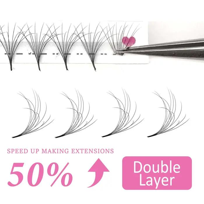 CoMango single&mix9-16 6D fluffy double layers premade fans russian volume false eyelash extension b
