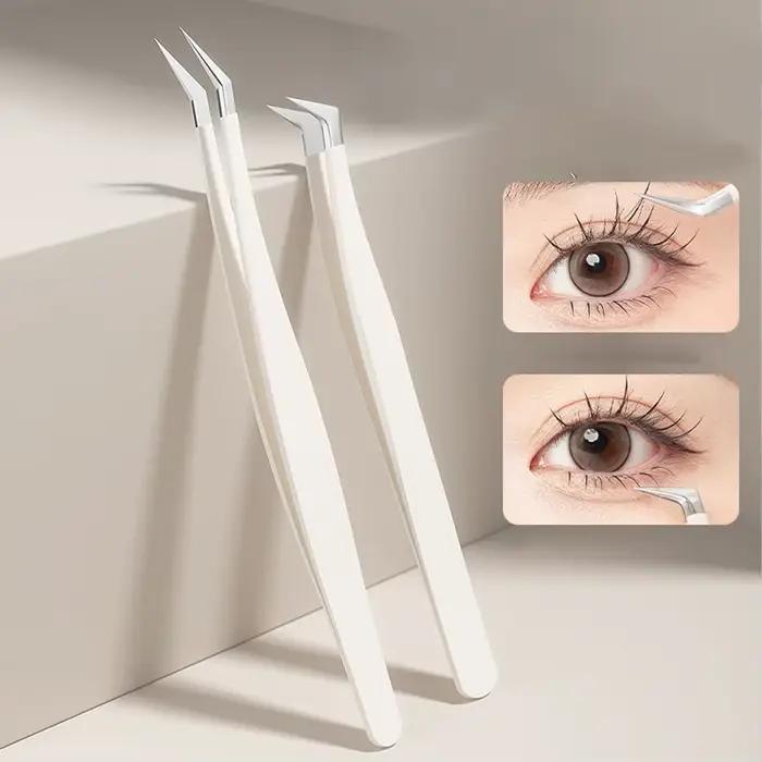 Pince à épiler pour extensions de cils en acier inoxydable, haute qualité, couleur or rose, tous les