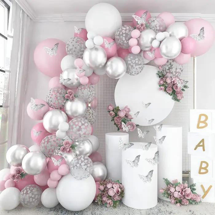 Kit d'arc de guirlande de ballons, décoration de fête d'anniversaire pour fille, ballon en aluminium