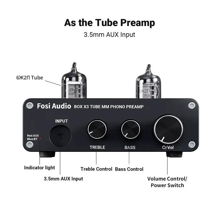 Préampli Phono Audio Bluetooth Fosi pour préamplificateur phonographe à platine avec amplificateur à