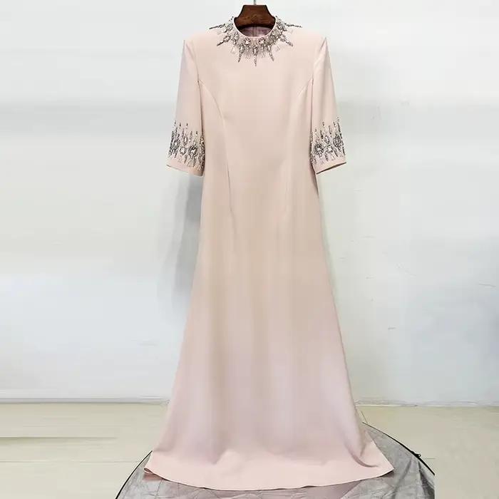 HIGH STREET Nouvelle Collection 2026 Robe Longue de Soirée Designer pour Femme, Ornée de Perles et d