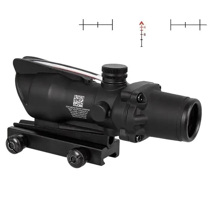 Lunette de chasse 4x32 avec fibres optiques réelles, point rouge vert, réticule gravé éclairé, viseu