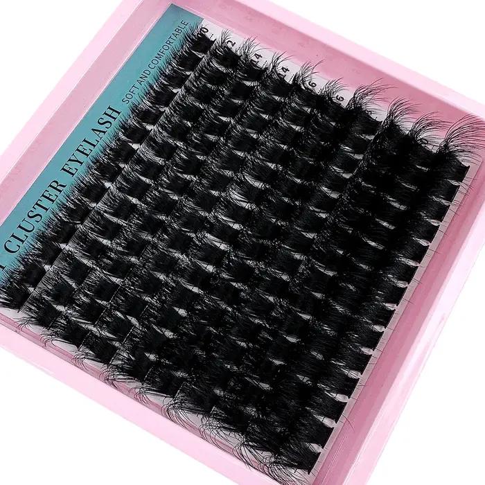 60D-200D 8D moelleux bricolage Cluster cils-10-20mm longueur mixte Extension de cils 0.07mm D Curl c