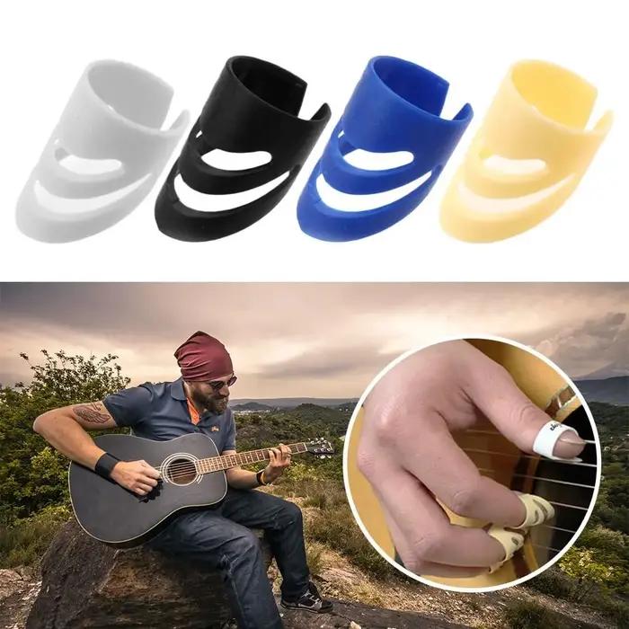 LEUKULELE-Lot de 4 protège-doigts en plastique, accessoire de manucure, pour doigts, pouce, ongles,