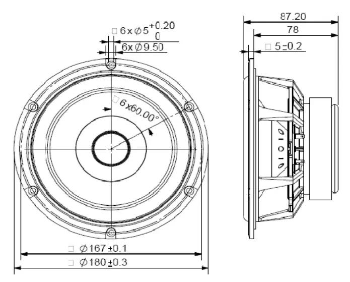 1 pièce originale sans égal P 830875 /P 830883 Pilote de haut-parleur Midwoofer 6.5 pouces, châssi