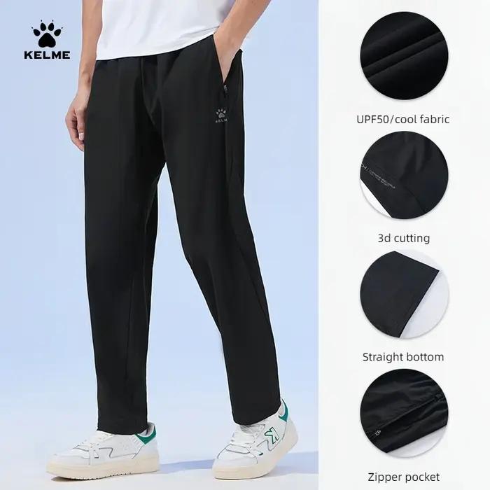 Kelme-Pantalon de basket-ball d'été pour homme, vêtement de sport léger et respirant, à jambes droit