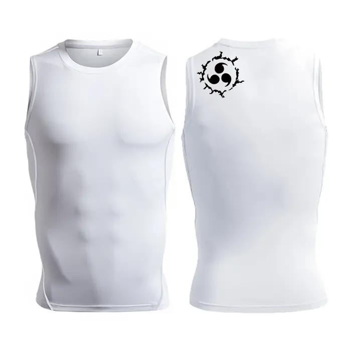 Chemise de Compression sans manches pour hommes, débardeur athlétique à séchage rapide, t-shirts d'e