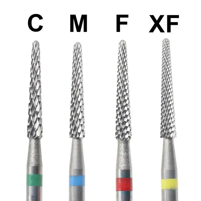 Forets à ongles en acier au tungstène pour pédicure, fraise en carbure pour limes à ongles, manucure