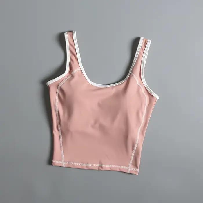 Soutien-gorge de sport pour femme, idéal pour l'été, avec dos élégant, gilet de yoga antichoc, à por
