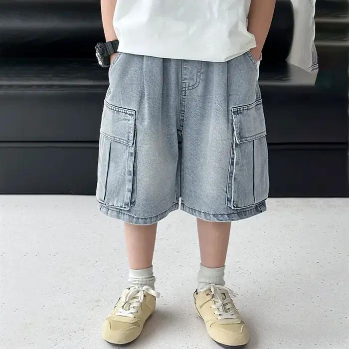 Short en jean pour garçons 2026, 1 pièce, style coréen, décontracté, polyvalent, pour l'été, pantalo