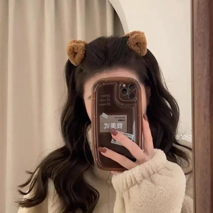Pinces à cheveux en forme d'oreilles de chat en peluche pour femmes, 2 pièces, doux et mignon, pince