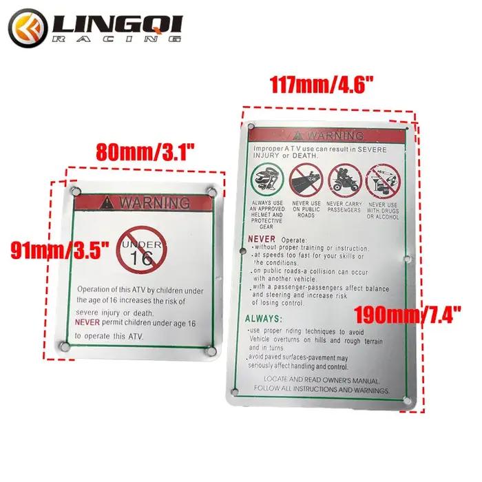 LINGQI Moto ATV plaque d'avertissement réfléchissante Pit Dirt Bike panneau arrière décalcomanies ca