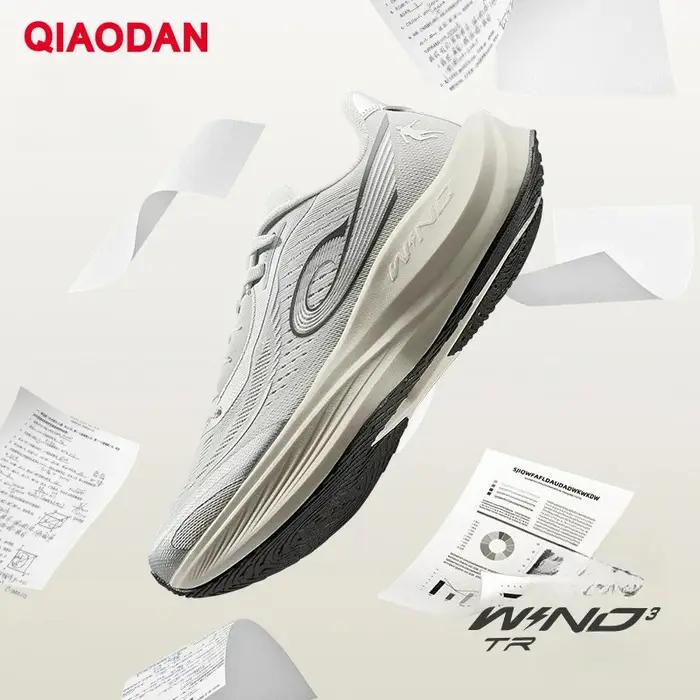 QIAODAN WIND 3TR Chaussures de course marathon pour hommes 2026, semelle épaisse amortissante, baske