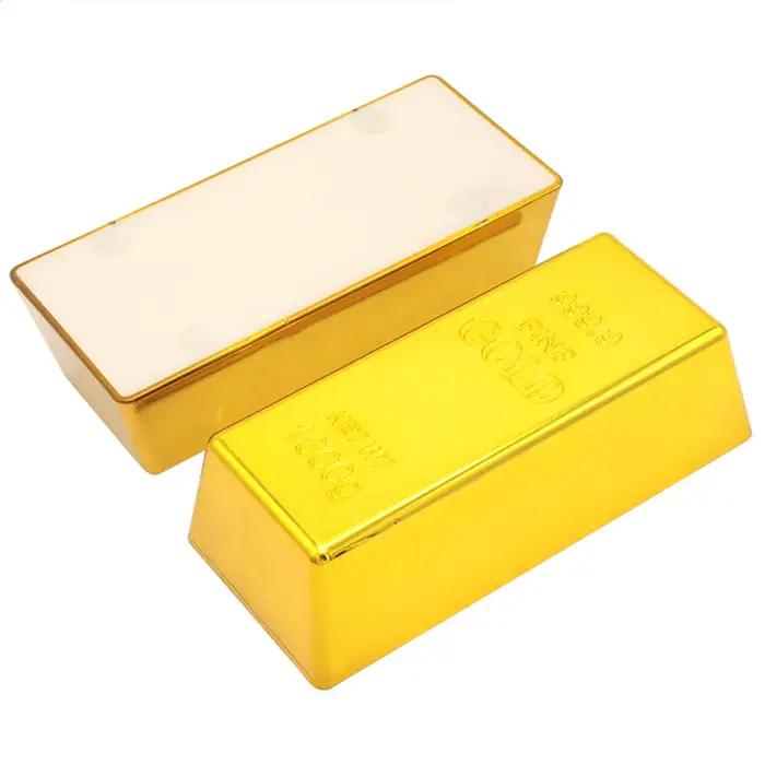 Faux barre d'or créative en brique dorée, 1 pièce, Simulation de lingots d'or creux, accessoire de f