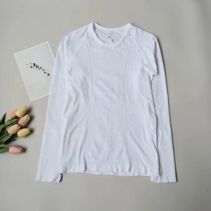 Hauts de sport pour femmes, coupe cintrée, col rond, vêtements de Yoga à séchage rapide, vêtements d