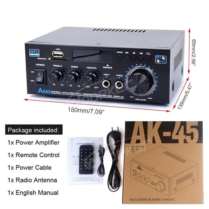 Woopker AK45 amplificateur numérique HiFi puissance maximale 90Wx2 canaux 2.0 Bluetooth Surround son