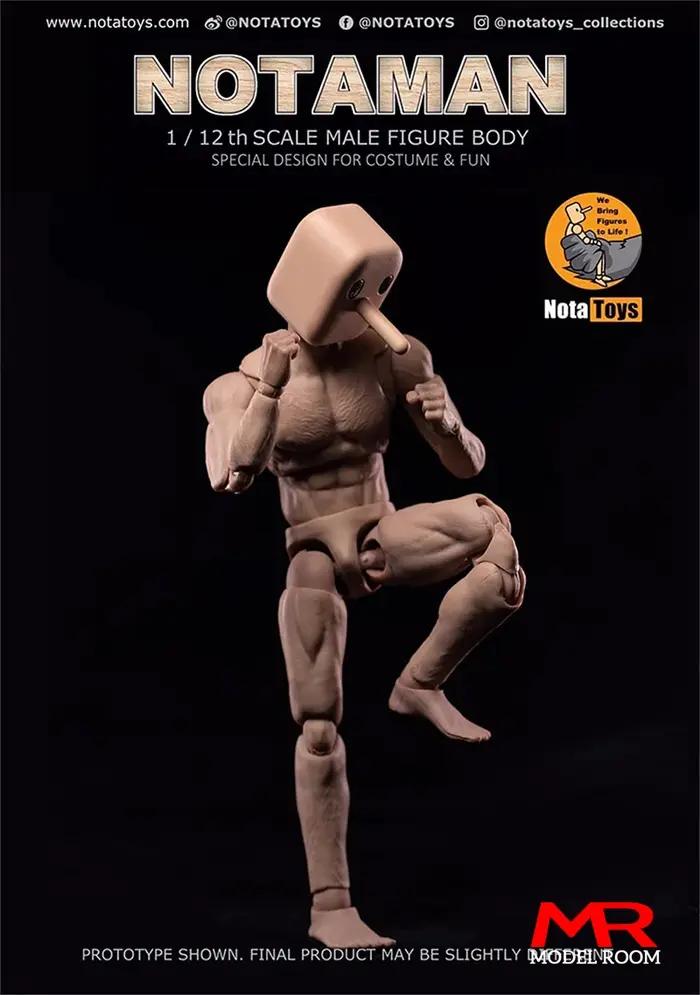 Notaman 1/12 figurine masculine à tête carrée poupée articulée NT-01 NT-02 NT-02W 6 ''mâle soldat co