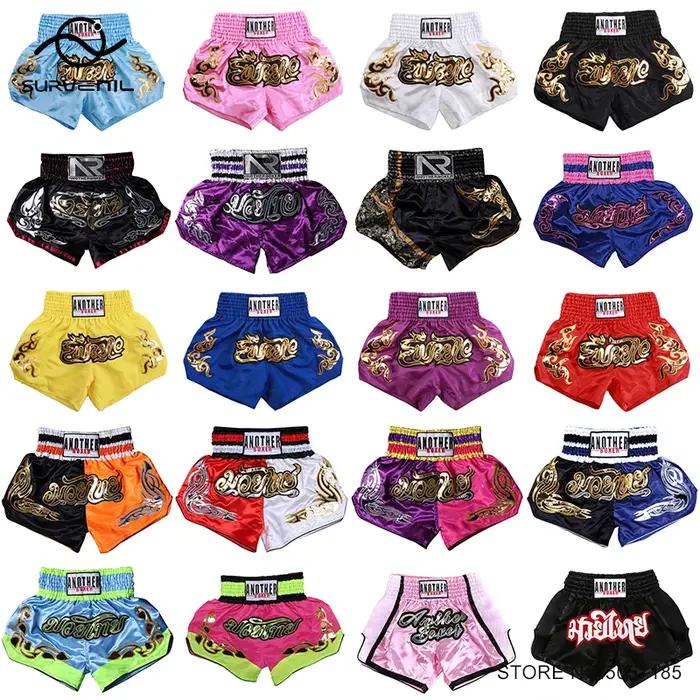 Muay Thai Shorts 2024 nouvelle Cage Fight Kickboxing MMA pantalons hommes femmes enfants broderie Sa
