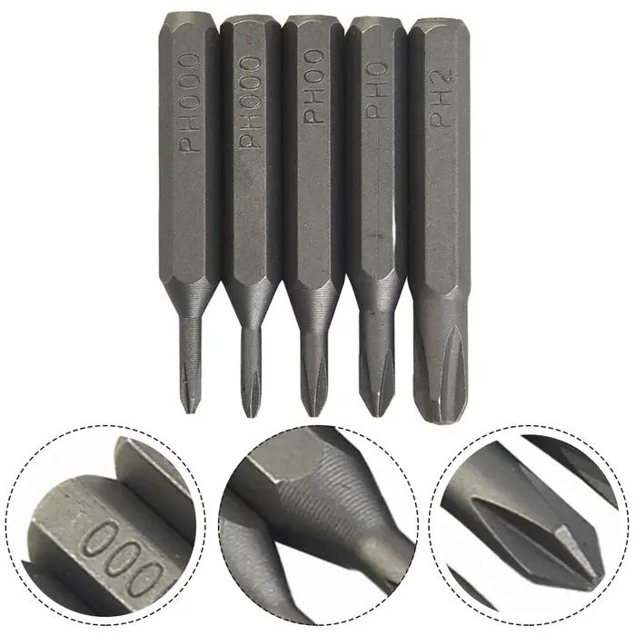 Embouts de tournevis cruciforme H4 × 28mm PH0000 PH000 PH00 PH0 PH1 PH2 4mm tige hexagonale bricolag