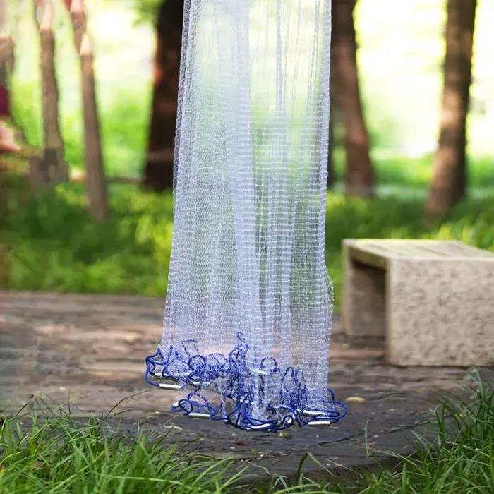 Lawaia filet moulé à la main en aluminium ou anneau en plastique bleu réseau pliant pendentif en aci