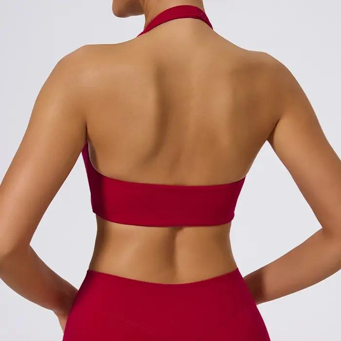 Hearuisavy Soutien-gorge de sport respirant pour femme, dos ouvert, ajouré, haut de yoga et de fitne