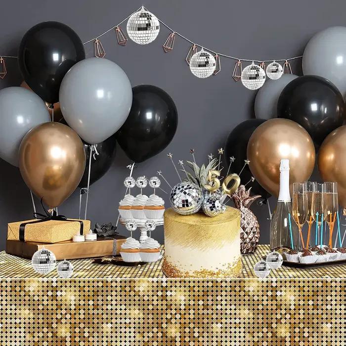 Boule Disco miroir 2-10cm, décorations de fête des années 70, ornements suspendus réfléchissants pou