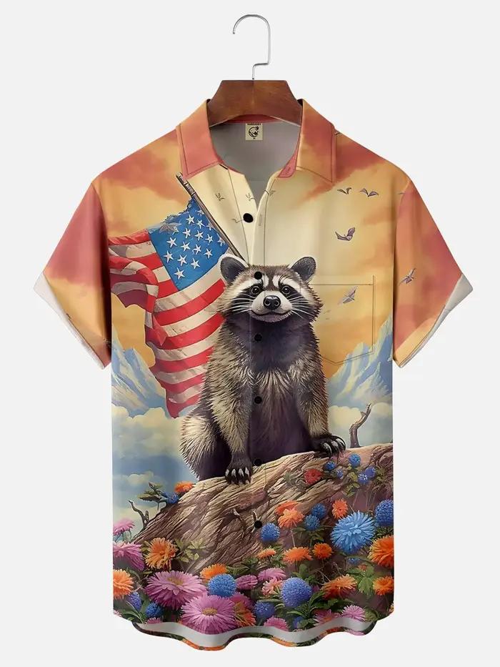 Chemise graphique animal de dessin animé pour hommes, impression 3D drôle, séchage rapide, manches c