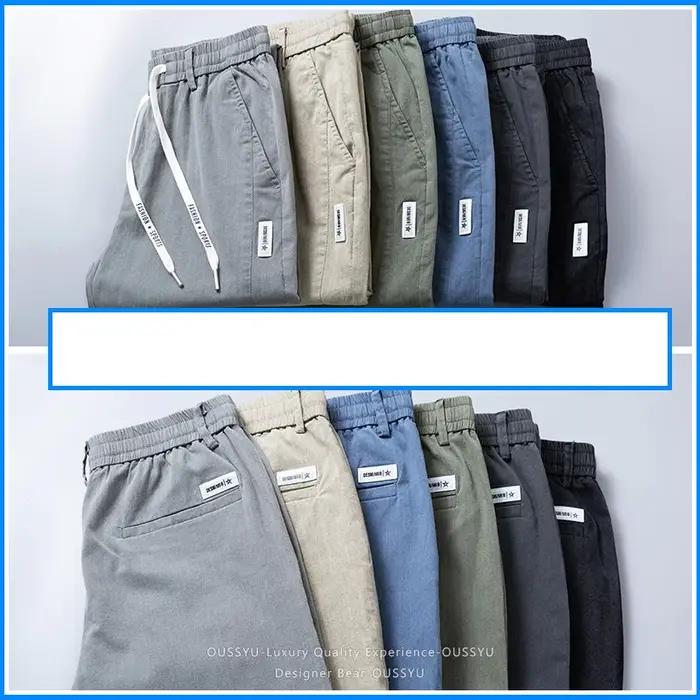 Pantalon Chino Cargo en Twill Taille Élastique Coton Classique Style Décontracté Habillé Occasions Spéciales Été 2026