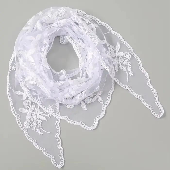 Mode Ins dentelle cheveux écharpe femmes rétro Triangle bandes de cheveux Vintage triangulaire foula