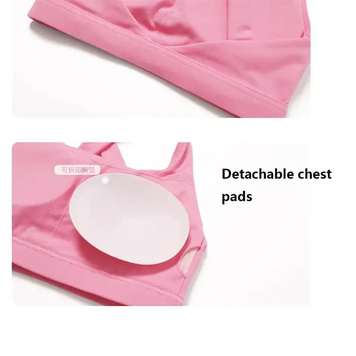 Soutien-gorge de sport dos croisé de couleur unie, gilet de yoga Pilates absorbant les chocs à sécha