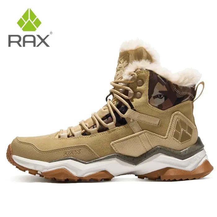 RAX-Chaussures de randonnée mi-hautes imperméables pour hommes et femmes, bottes de trekking en cuir