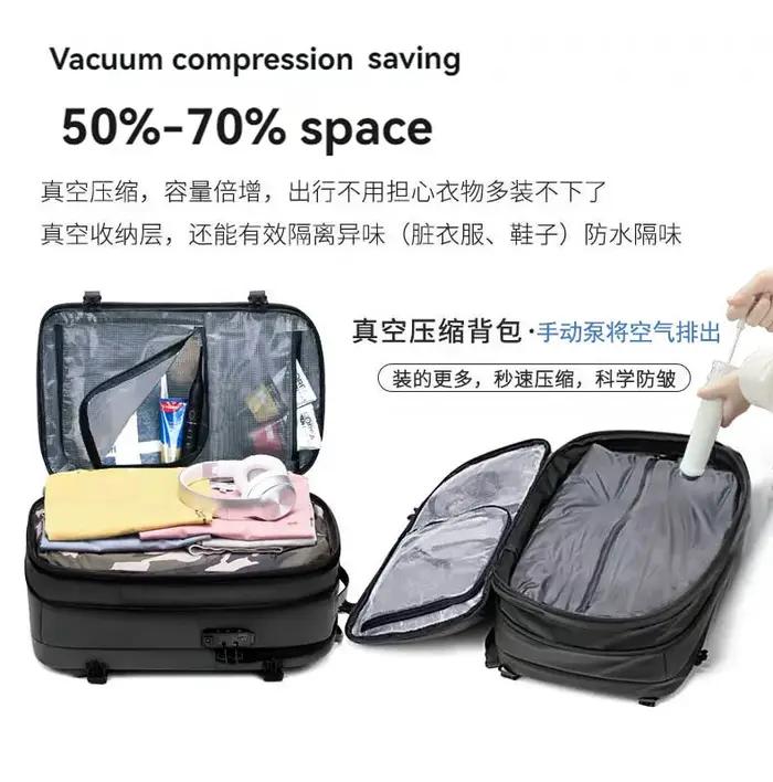 Sac à dos airbag à pompe à vide pour hommes et femmes, sac à dos de compression sous vide, sac à bag