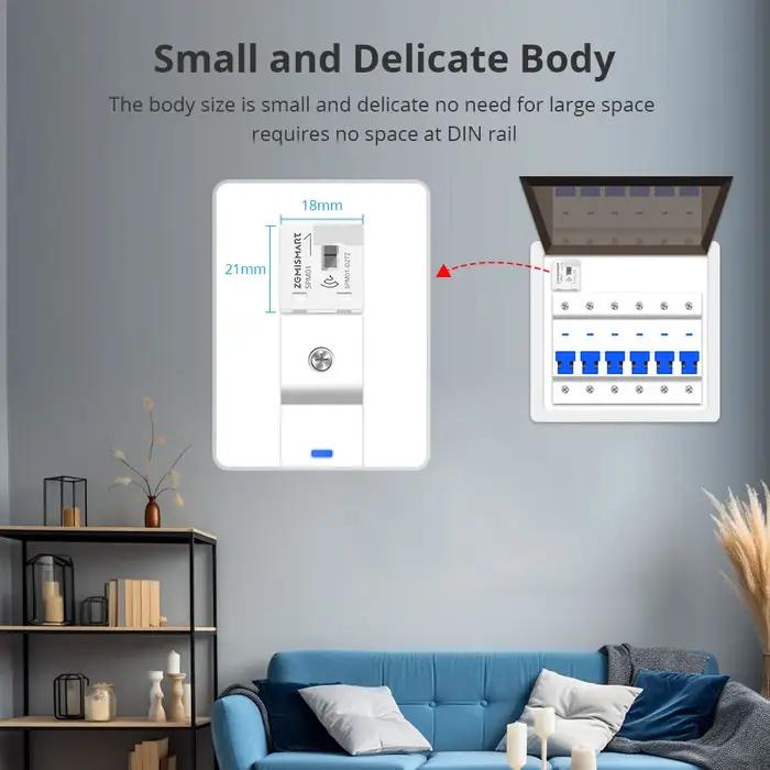 Zemismart Zigbee WiFi 63A MiNi compteur d'énergie capteur de moniteur électrique fonctionne avec Tuy