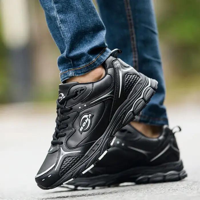 Chaussures de course homme BONA en cuir - Baskets confortables pour jogging et sport en plein air