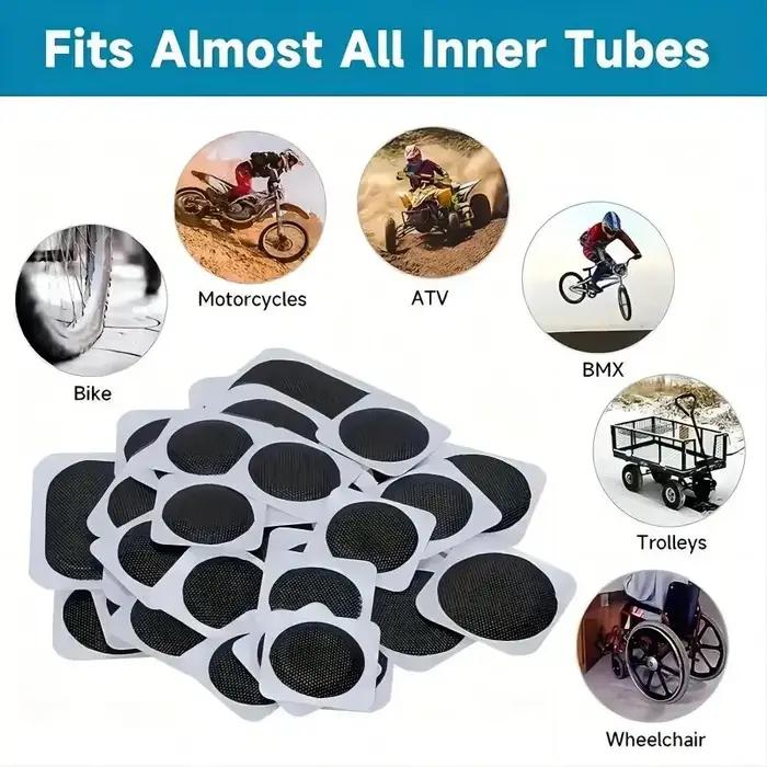 Kit de réparation de pneus de vélo complet avec patchs film abrasif levier et outils multifonctionnels pour VTT et vélos de route occasions spéciales