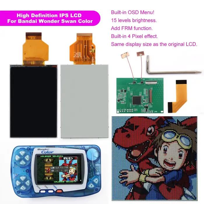 Écran LCD IPS WSC Highlight, kit de bricolage, luminosité du rétroéclairage pour Bandai Wonderfzdocu
