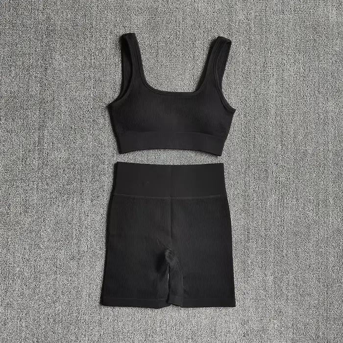 Ensemble yoga WAREBALL 2 pièces pour femmes - Soutien-gorge sans couture et shorts de sport sexy