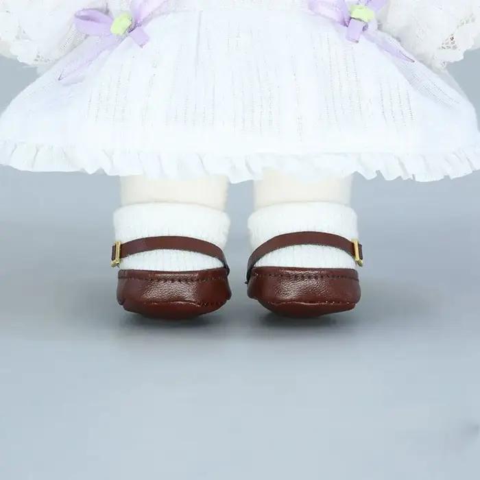 Chaussures de poupée Kpop de 20cm, bottes de princesse, chaussettes en cuir PU à la mode pour 1/12,