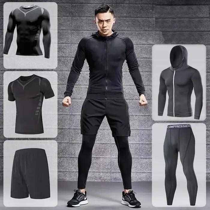 Survêtement de course homme - Ensemble fitness compression - Protection éruptions cutanées Lycra