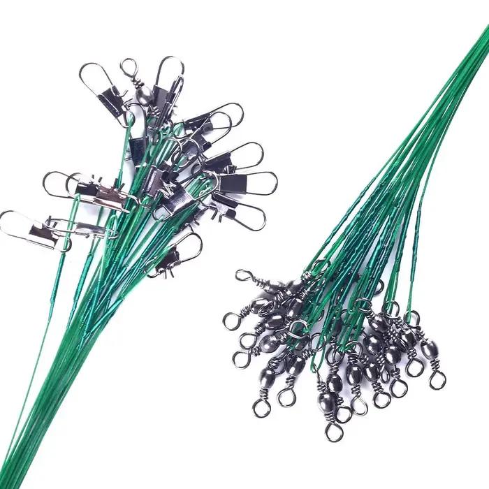 Ligne de pêche en acier Anti-morsure, Leader de fil d'acier avec accessoire de pêche pivotant, laiss
